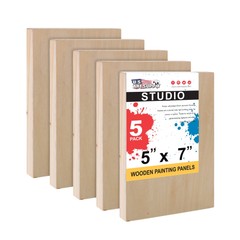 5″ x 7″ Studio 3/4″ Profile Depth Artist Wood Pouring Panel Boards Pack of 5