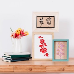 DZXCYZ 32 Pcs Wildflower Stencils for Painting on Wood, 5.9 inches x 3