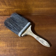 Large Vtg Morck Paint Brush Old Wooden Handle Steampunk Horsehair Farmhouse