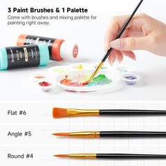 25 Colors Acrylic Paint Set, 2oz Bottles – Non-Toxic & Waterproof Art Supplies