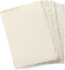 Handmade A4 Cream Mixed Media Paper with Deckle Edge – 8.3″ X 11.7″ – 150 GSM –