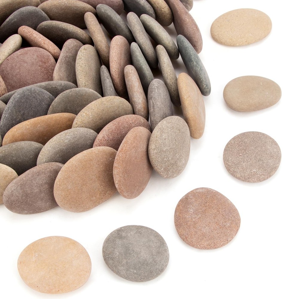 About 190210 PCS 1.12.2 Inch 18 lb Flat Painting River Rocks Stones Crafts