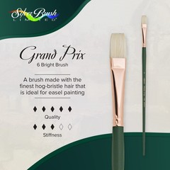 1002 Grand Prix Bright Brush for Oil Paintings Size 6 Long Handle