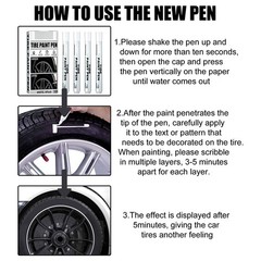 White Tire Paint Marker Pen 6ml Oil-Based Ink Fast Drying Anti-Fade Waterproof