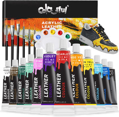 Acrylic Leather Paint for Shoe Painting- 12 Colors Leather Paint for Bag & Wa…