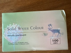 100 solid watercolor paint set in metal box NEW Shipping Included