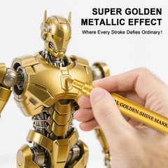 18 Color Super Golden Metallic Marker Glitter Acrylic Paint Black Paper Craft