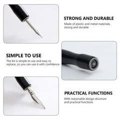 2 Sets Durable Cartoon Dip Pen Holders Plastic Metal for Comic Drawing Supplies
