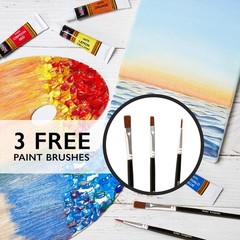 Acrylic Paint Set Canvas Art Paints 24 Colors Perfect Paint Finish (0.41oz,12 ml
