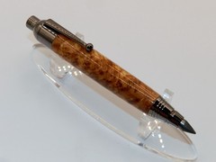 Chrome finish 5.6mm Sketch Pencil. Hand made with Stabilized Black Ash Burl.#150
