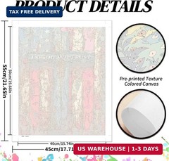 koemhxb American Flag Paint by Numbers Kit for Adults, Patriotic Painting by Num