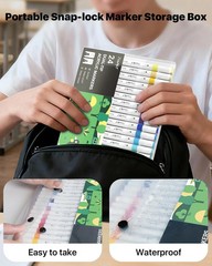 24 Colors Dual Tip Acrylic Paint Markers for Rock Wood Glass Fabric DIY Crafts
