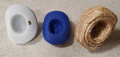 12Mini Cowboy Hat Western Wedding Favors Decoration 4″ White, BLUE, STRAW (BX57