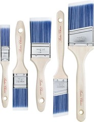 Bates Paint Brush Set 5 Pack Assorted Sizes Flat & Angle Synthetic Bristles