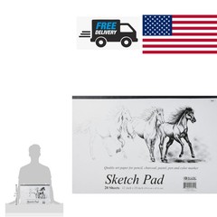 18 Inch by 12 Inch Sketch Pad 20 Sheets Ideal for Art Projects and Creative Work