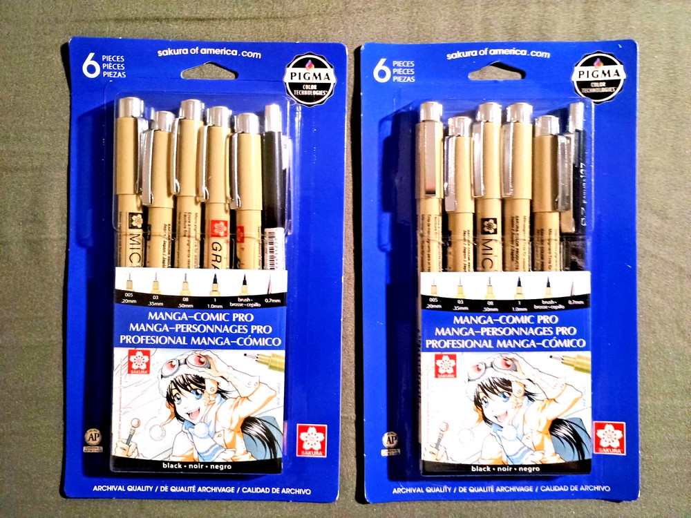(Lot of 2) SAKURA MANGA-COMIC PRO MARKER SETS