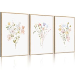 Nursery Wildflower Wall Art Girl Flower Canvas Wall Decor Floral Nursery Art …