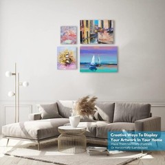 24 Pack Art Paint Canvas Panels Set Boards 5×7, 8×10, 9×12, 11×14 Inches