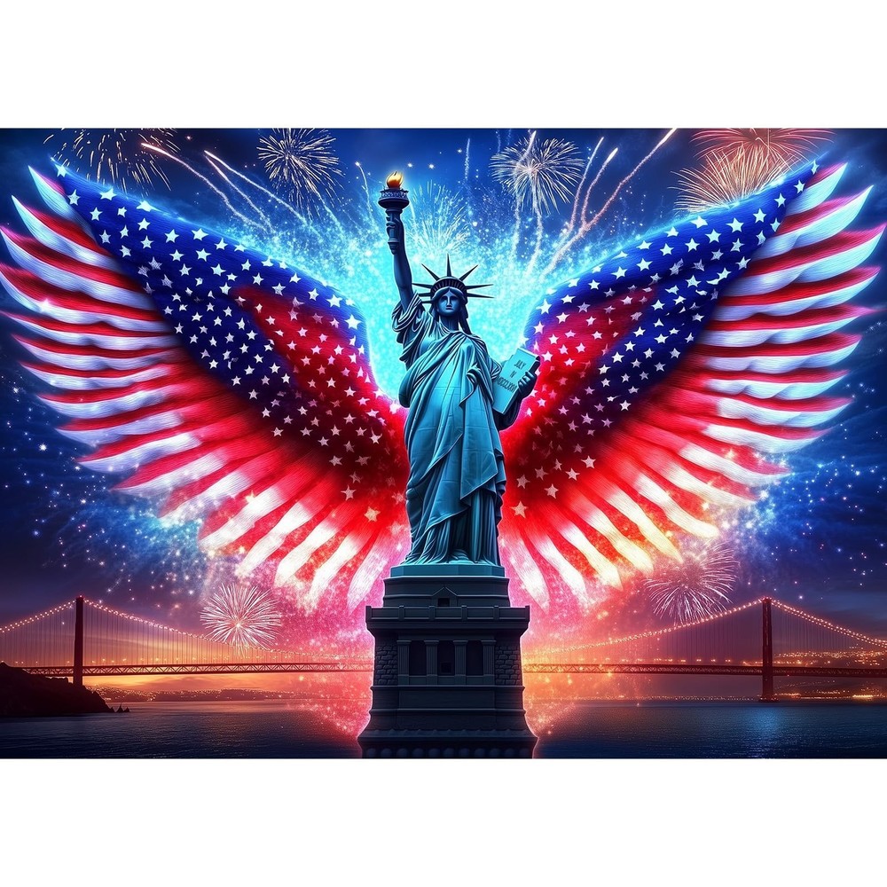 Independence Day Diamond Art Kits for Adults Beginner, 4th of July 5D Diamond