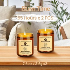 Vanilla Scented Candle Set 2 3.5 inches (W) x 4.3 (H), scented candle