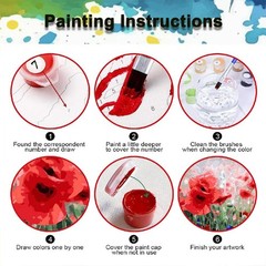 Paint by Numbers Kit for Adults Beginner, Vintage Flower Adult Paint by Number K