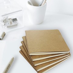 48 Pack Mini Kraft Paper Blank Notebook, 4 x 4 inch Unlined Journals Sketchbo…