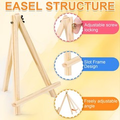 ESRICH 24 Pack 9 Inch Wood Easels, Easel Stand 15 x 7.5 x 9.5 inches, wood