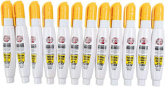 12 Pc Set Yellow Fine Tip Pump Squeeze Super Met-Al Paint Marker Pens Metal Ston