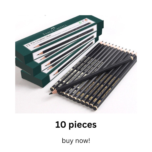 10 PCS Faber-Castell Castell 9000 Black Lead Graphite Sketching & Drawing Pencil