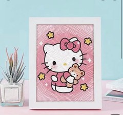 Hello Kitty Diamond Painting Kit Canvas 15 x 20 cm (5.91 x 7.87 )frame included