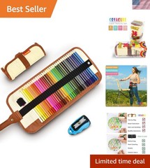 Multicolor Colored Pencils & Sharpener in Stylish Canvas for Artists – 36 Count
