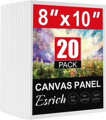 Canvas Boards for Painting, 20 Pack Canvases for Painting 8X10 Cotton Primed Aci
