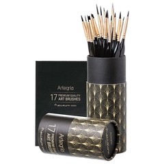 ARTEGRIA Detail Paint Brush Set, 17 Miniature Various Sizes, Black – 17pcs