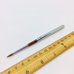 1Pc Round Tip Nail Makeup Art Brush #00 Metal Handle 100% Red Kolinsky Sable