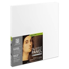 Ampersand Art Supply Wood Gesso Artist Painting Panel: Primed Smooth, 12″ x 12″,