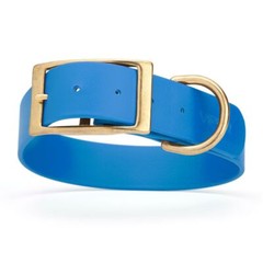 Dog Pet Collar with Brass Hardware Size XL W 1.5” L 20” – 24” Cerulean Blue