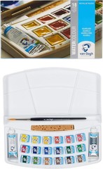 Professional Watercolor Paint Set, 18 Half Pan + 10ml