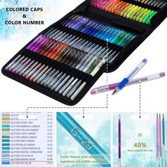 Glitter Gel Pens 160 Pack Glitter Pen with Case for Adults Coloring Books Art…
