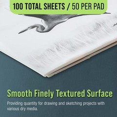 U.S. Art Supply 9″ x 12″ Premium Drawing Paper Pad, 60 Pound (100gsm) 50-Sheets