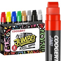 8 Vibrant Colors Jumbo Poster Markers, 15MM Thick Permanent Acrylic Graffiti …