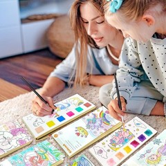 Pocket-Sized Mess-Free Watercolor Book for Girls – Fun Coloring for Ages 4+