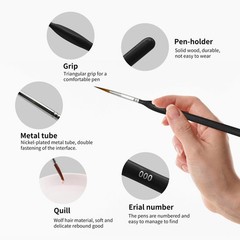 11PCS Fine Detail Paint Brushes Set, Miniature Varies (0/5 to 7), Black