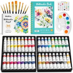 Nicpro Watercolor Paint Set for Adults, 36 Colors 36 – 48 Pieces