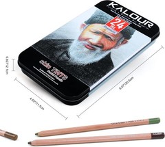 Pro Pastel Chalk Colored Pencils 24 Colors portrait set Color Charcoal Pencils