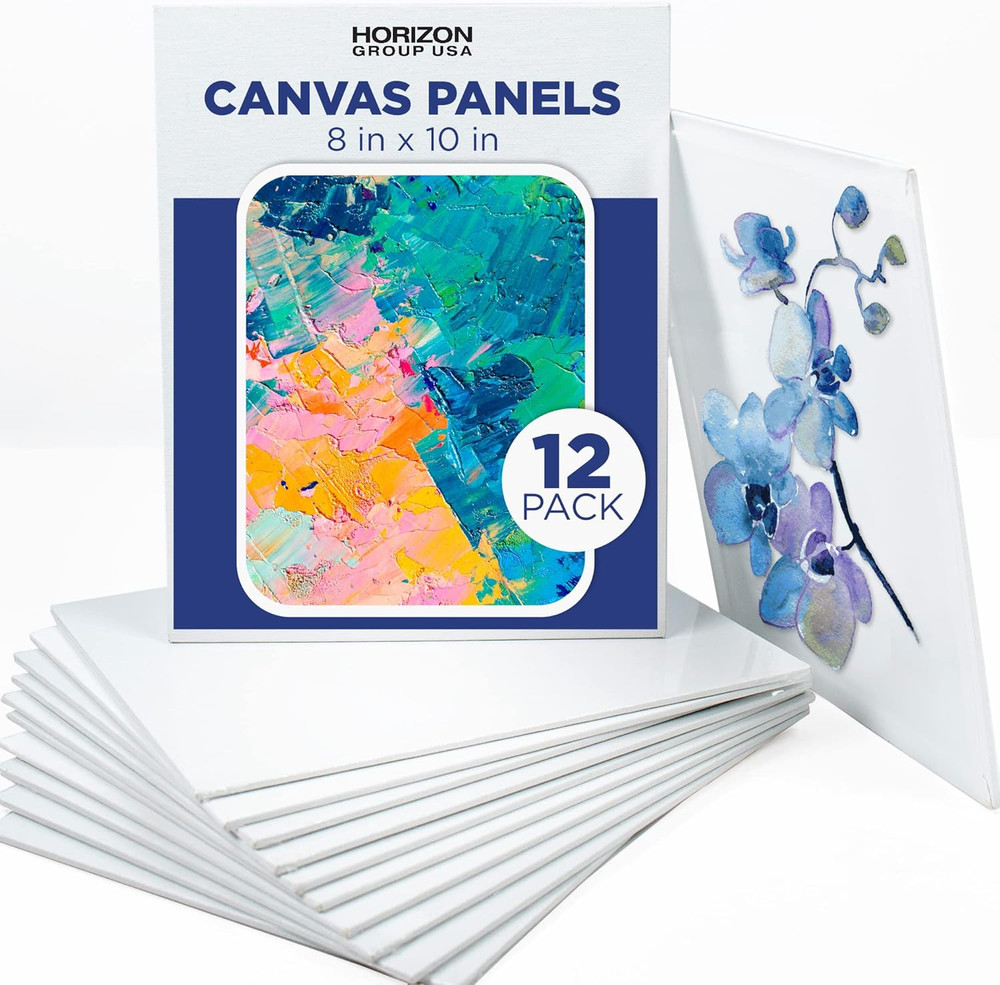 Painting Panel Canvas Boards, 8″ X 10″, Pack of 12, Multicolor