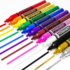 12 Oil-Based Permanent Paint Markers – Medium Tip Markers for Tire, Wood, Rock,