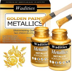 Acrylic Paint Metallic Gold, 250Ml Gold Leaf Paint for Art Painting, Ideal for C