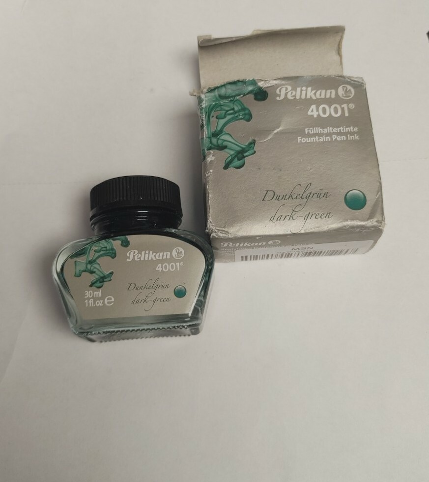 Pelikan 4001 Ink (Dark Green) 30ml, 1 fl. oz Bottle – For Fountain Pen.