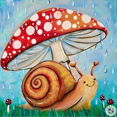 Acrylic stretched canvas paint at home art kit 9×12 pre-drawn canvas Paint&Sip
