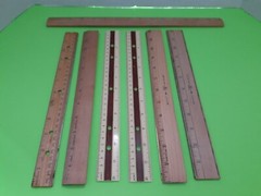 Lot of 7 Vintage Rulers, Wescott, Aakron, Falcon, etc. Wood/Plastic